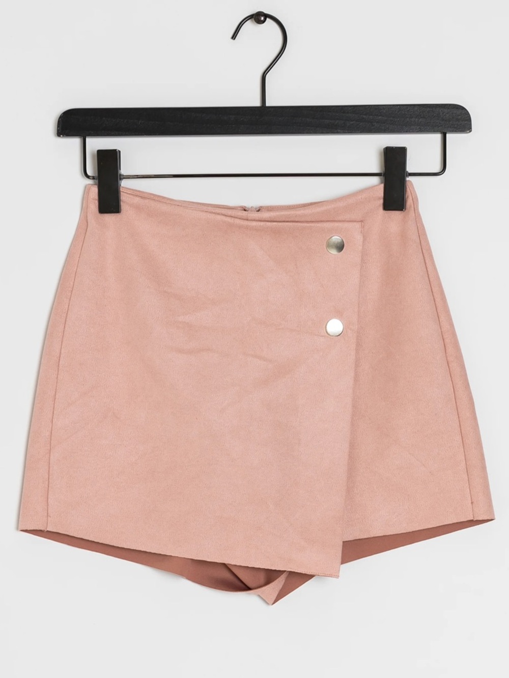 Zara Suede Dusty Rose Skort with Subtle Wrap Detail - Size XS
